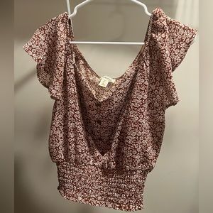 Floral Top with Banded Waist